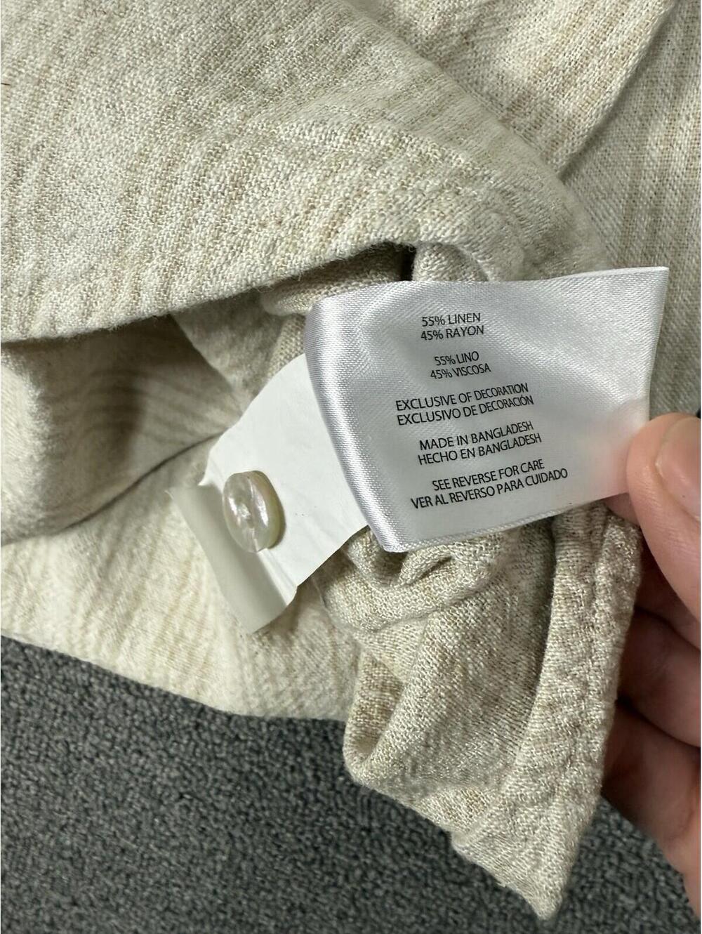 ORVIS Mens XL Linen Striped Button Up Shirt Beige Classic Collection Beach Sprin - Picture 4 of 8